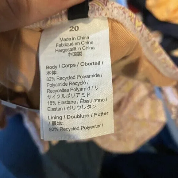 J.Crew $128 Eco Plunge V-Neck One Piece Swimsuit Beach Paisley Size 20 AX937 - Picture 6 of 6